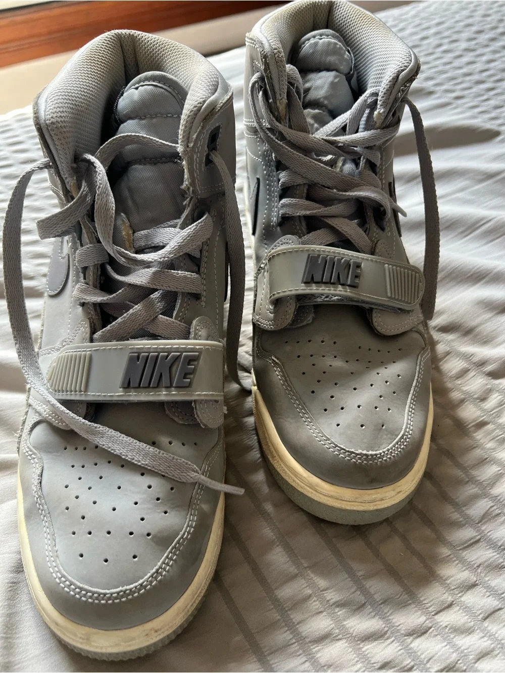 Jordan High-Top Sneakers in Light Gray and Dark Gray
